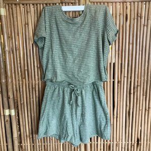 Upwest T-shirt romper green stripe